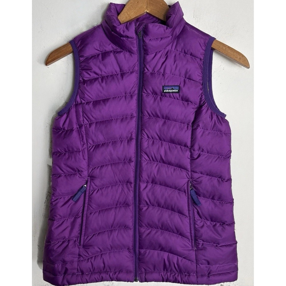 Patagonia Down Sweater Vest Purple Quilted Puffer Jacket Insulated Girls Med/10